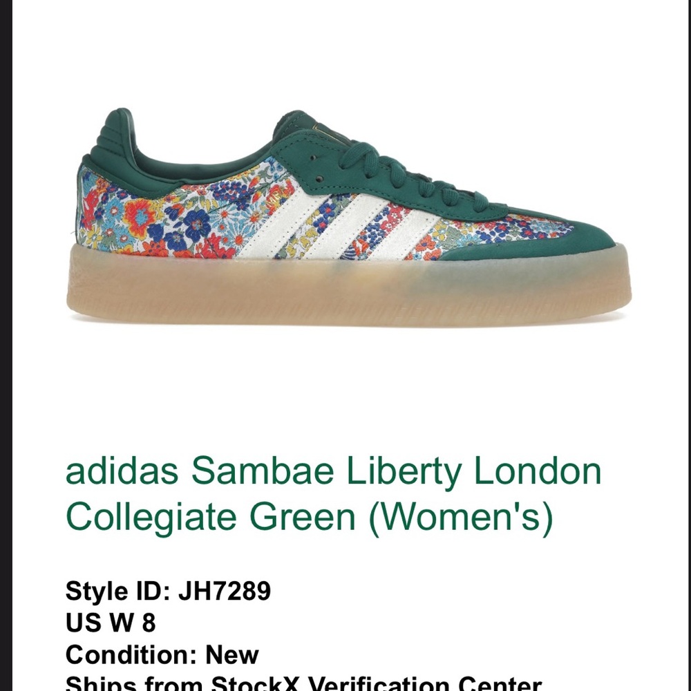 Adidas Green Sneakers with Floral Accents